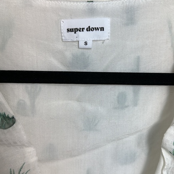 Superdown‎ Cheyenne Crop Top in White Cactus Small - Picture 6 of 8